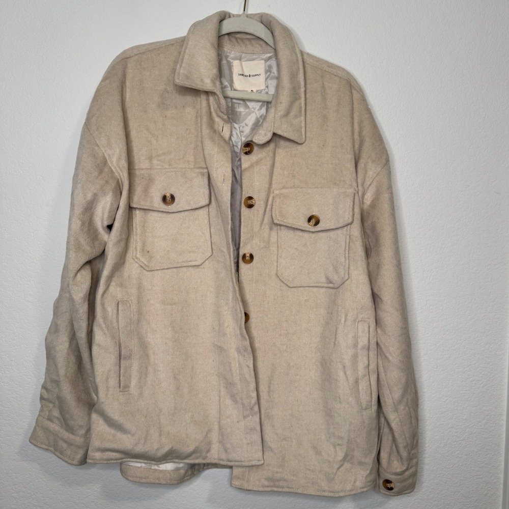 Thread & Supply Beige Shacket - Picture 3 of 11